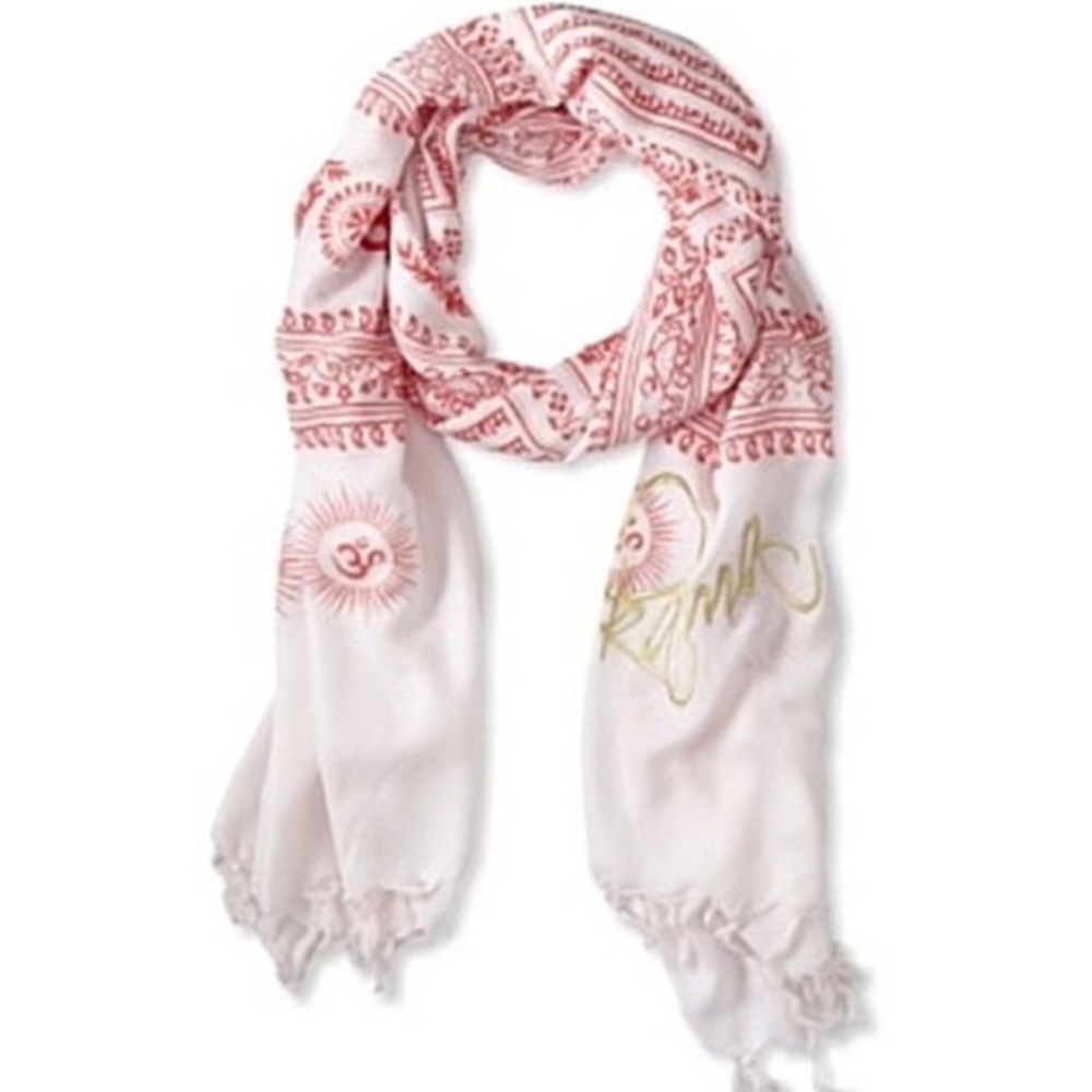 Sir Alistair Rai Karma Viscose Scarf White and Red - Picture 2 of 11